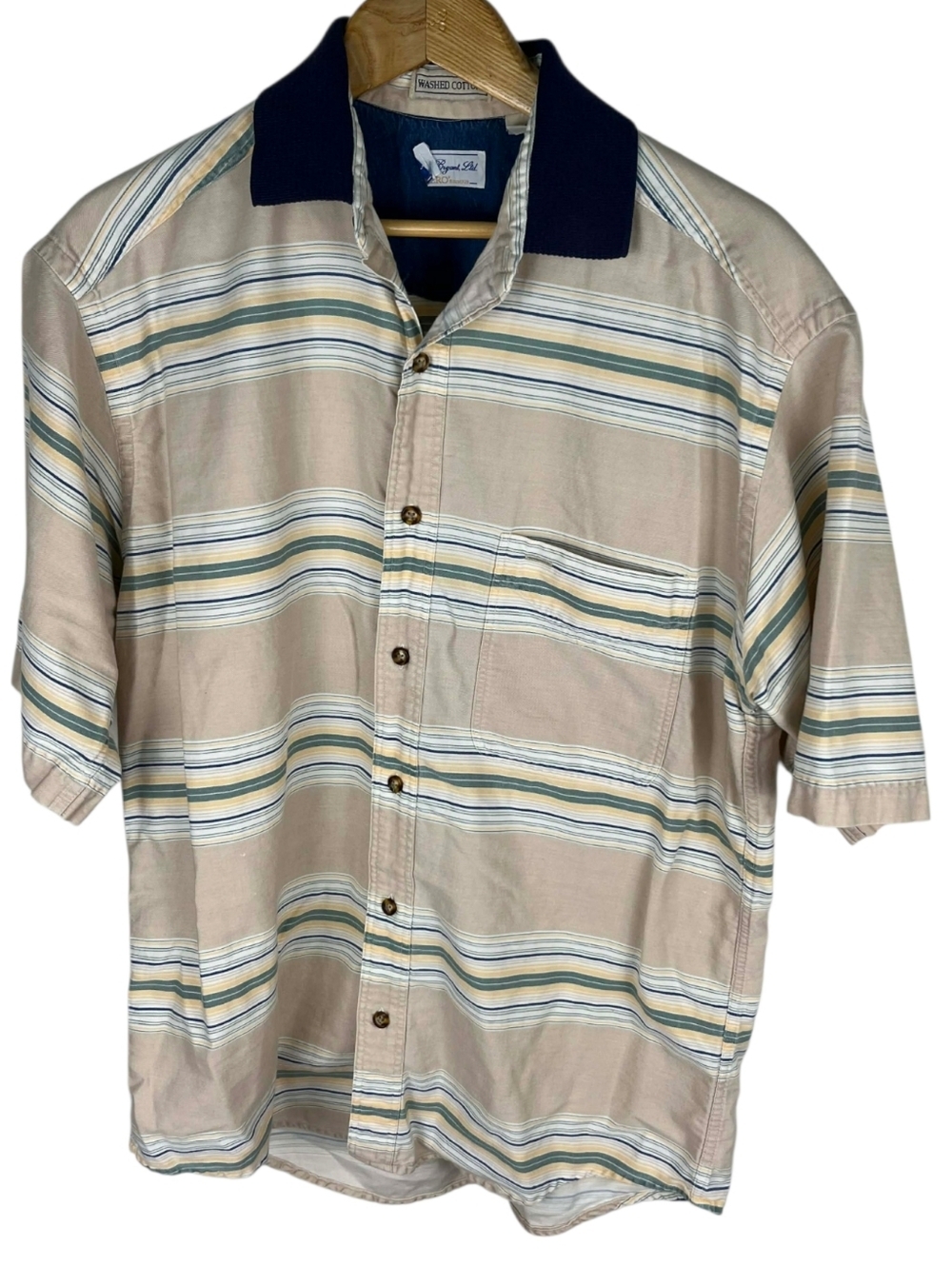 R. Bryant Seros Vntg Striped Button Up Polo Shirt - Dadcore, Grandpa. LG. #294